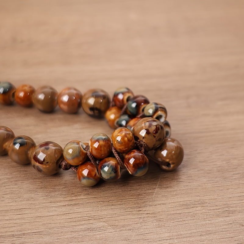 Ceramic Bead Handmade Necklace and Bracelet Set